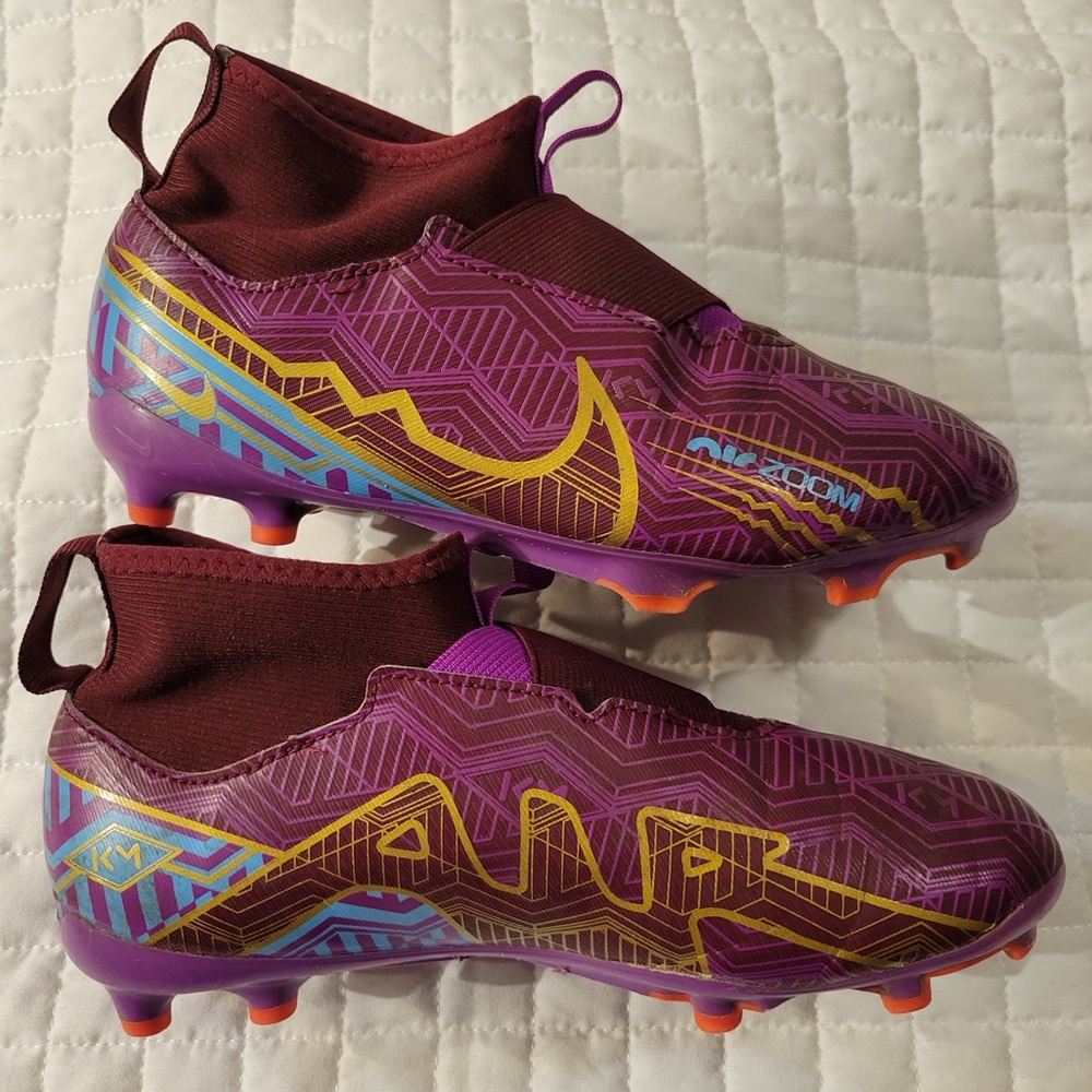 Nike Jr. Zoom Burgundy Mercurial Superfly 9 Academy KM FG/MG Soccer Sports Cleat